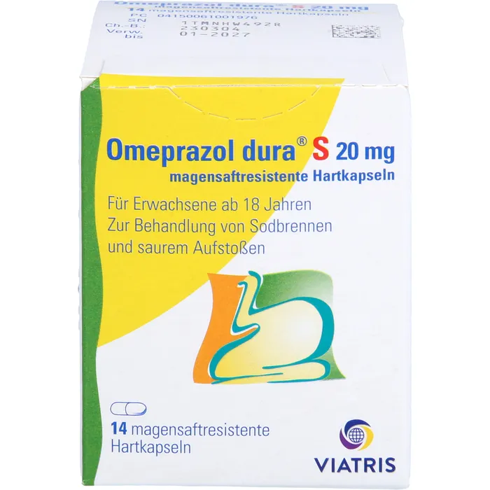 Bild von OMEPRAZOL dura S 20 mg magensaftresist.Hartkapseln 14 St.