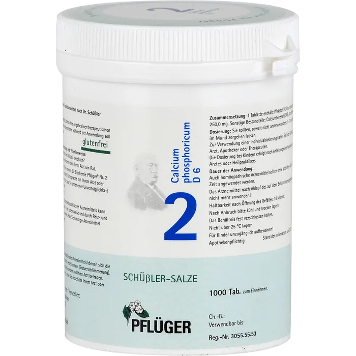 Bild von Biochemie Pflüger 2 Calcium phosphoricum D6 1000 Tabletten - Schüßler Salze