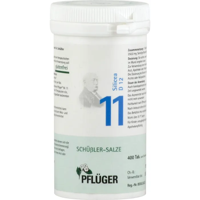 Bild von PFLÜGER Schüßler Salze Nr. 11 Silicea D12 - 400 Tabletten - Das Salz der Haare, der Haut und des Bindegewebes - glutenfrei