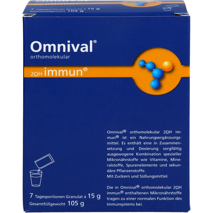 Bild von Omnival Immun Granulat - Vitaminkomplex für das Immunsystem, Orthomolekulare Nahrungsergänzungsmittel mit Mikronährstoffen, Abwehrkräfte stärken, 7 Tagesportionen