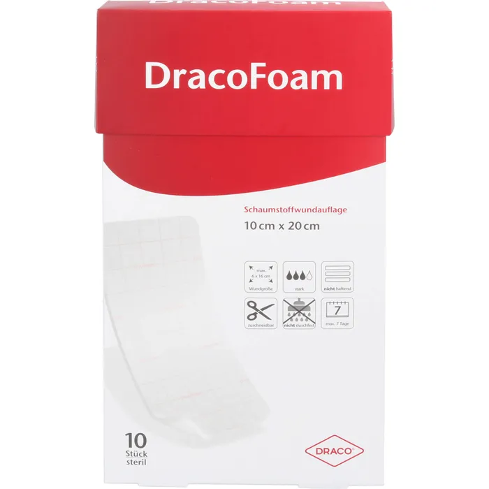 Bild von Dracofoam Schaumstoffverband 10 X 20 cm 10 Wundauflagen - Zur Wundversorgung