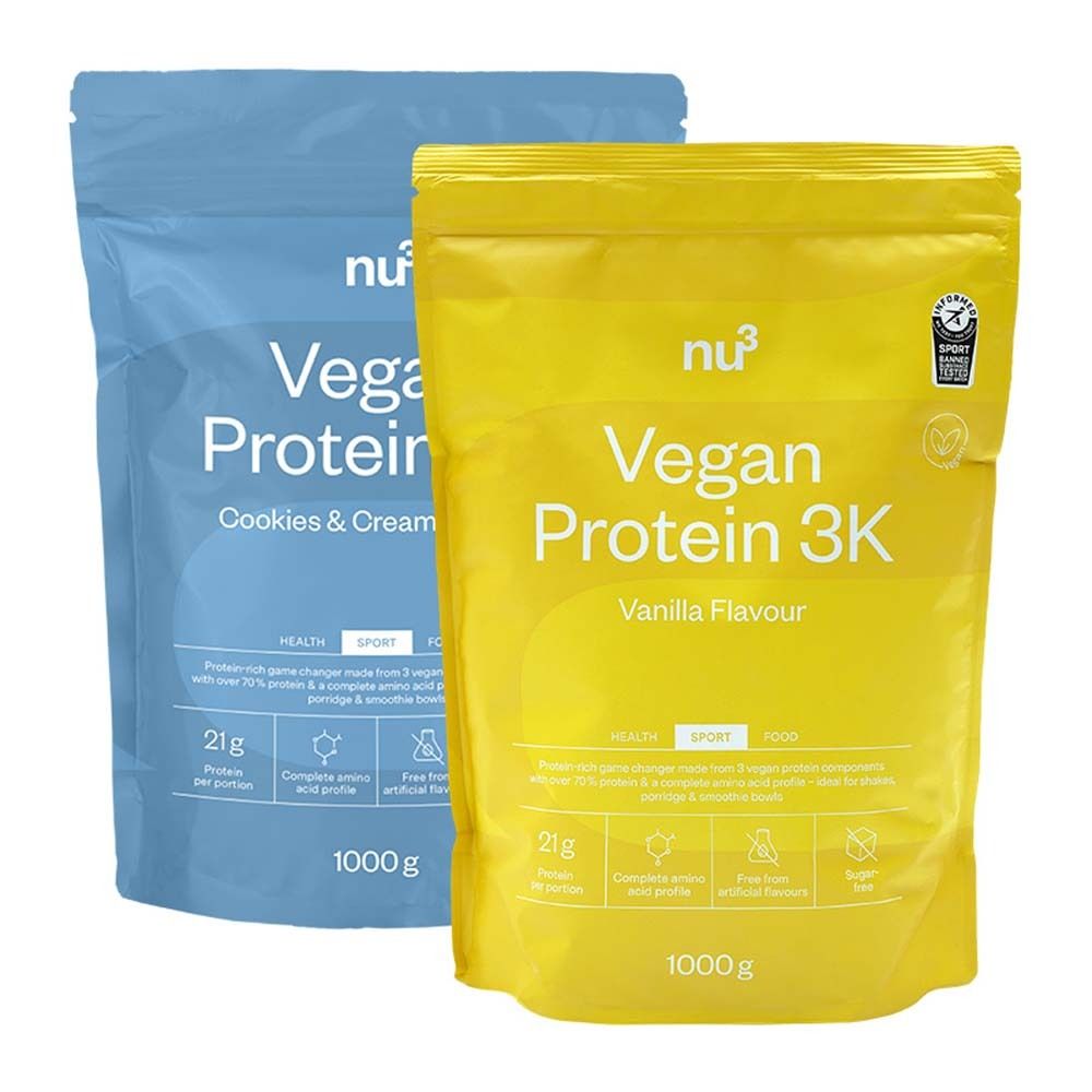 Bild von nu3 Vegan Protein 3K Probierpaket, Cookies-Cream & Vanille