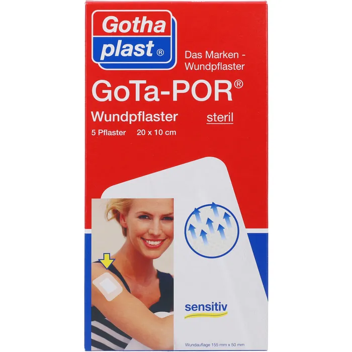 Bild von Gota Por Wundpflaster Steril 200 mm X 100 mm 5 Pflaster - Zur Wundversorgung.