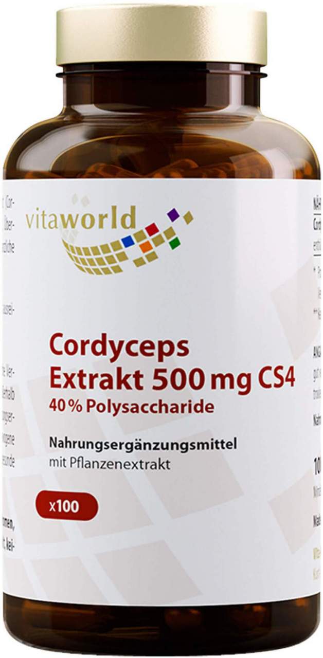 Bild von Cordyceps Extrakt 500 mg Cs4 40% Polysacchar.100 Kaps. - Zur Nahrungsergänzung