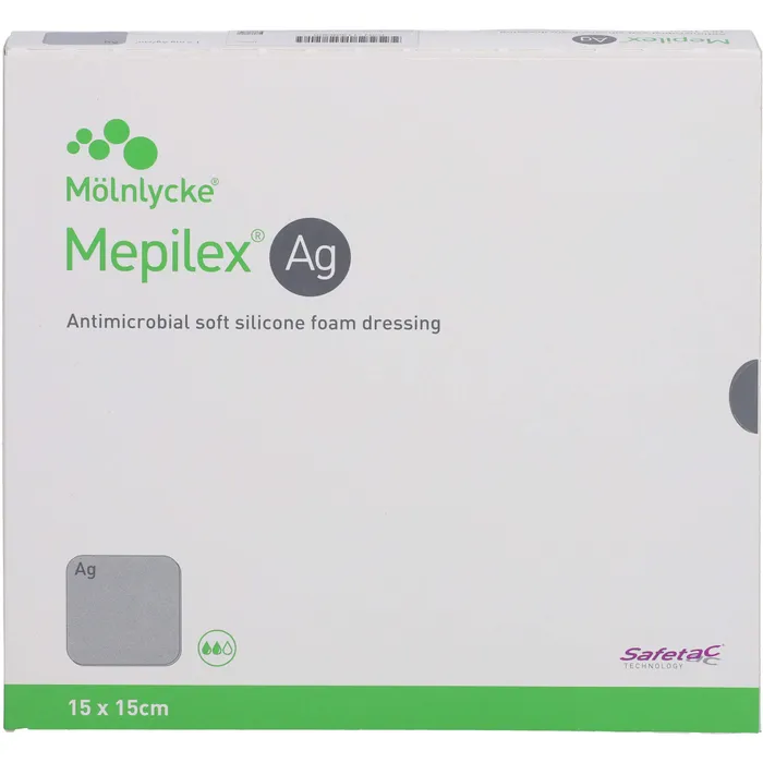 Bild von MEPILEX Ag Schaumverband 15x15 cm steril 5 St.