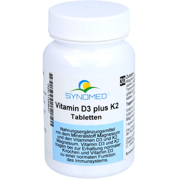 Bild von Vitamin D3 plus K2 Tabletten 30 Stück - Bei Vitamin D Mangel