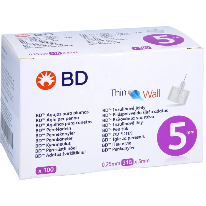 Bild von Bd Thin Wall Pen-Nadeln 0,25 31 Gx5 mm - Diabetikerbedarf