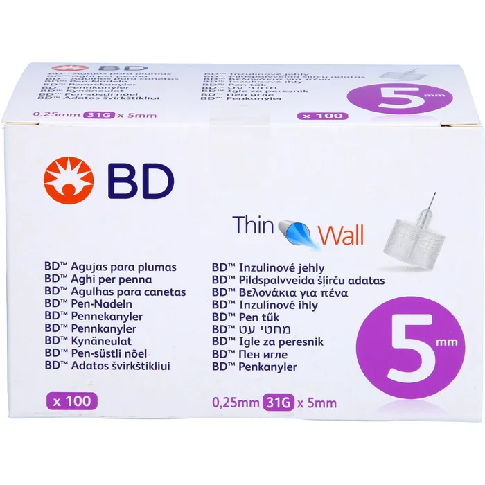 Bild von BD THIN Wall Pen-Nadeln 0,25 31 Gx5 mm 100 St.
