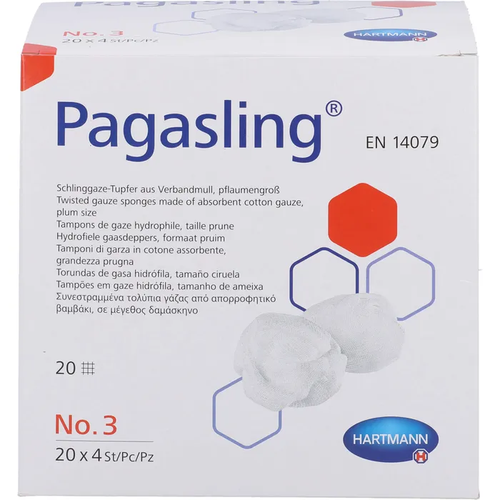Bild von PAGASLING Mulltupfer Gr.3 pflaumengroß steril 80 St.