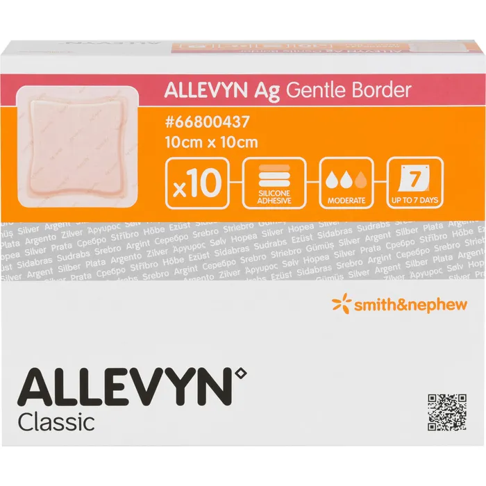 Bild von Allevyn, Verbandsmaterial, AG Gentle Border 10x10cm Wundverband, 10 St VER