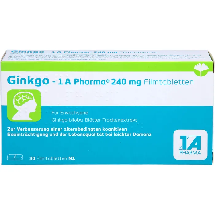 Bild von GINKGO-1A Pharma 240 mg Filmtabletten 30 St.