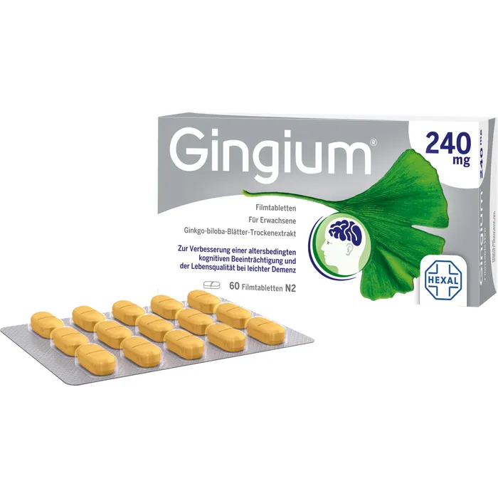 Bild von Gingium® 240 mg Filmtabletten 60 St: Bei Vergesslichkeit frühzeitig handeln* - pflanzlich & gut verträglich