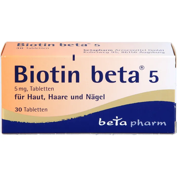 Bild von Biotin Beta 5 30 Tabletten - Für Haut-Haare-Nägel