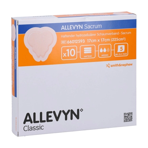 Bild von ALLEVYN Sacrum klein 17x17 cm Wundverband haftend - 10 Stück