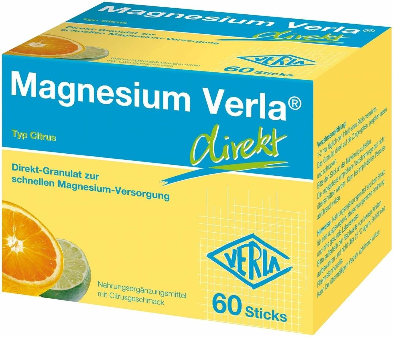 Bild von Magnesium Verla Direkt Citrus 60 Granulatbeutel - Nahrungsergänzungsmittel