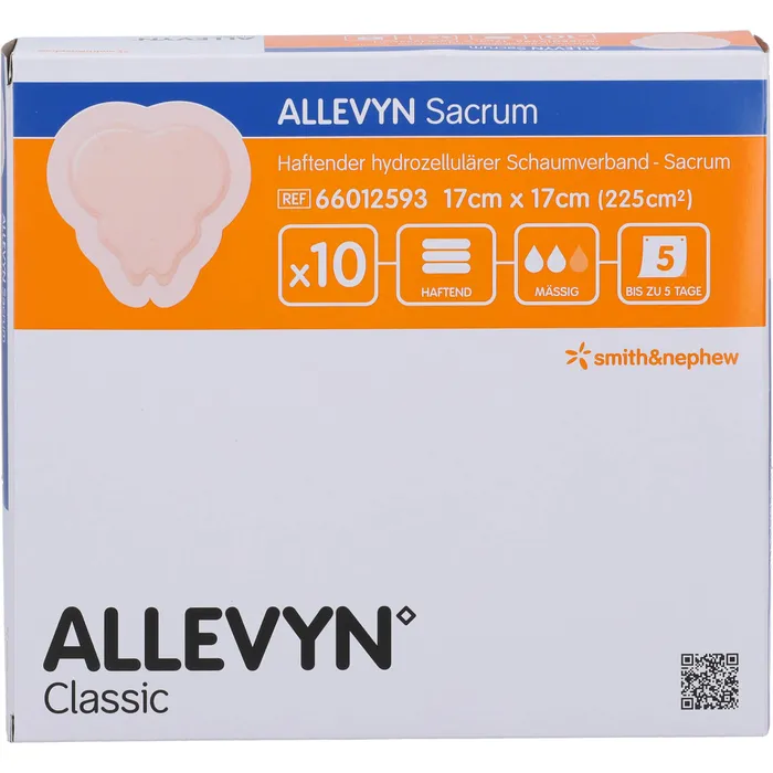 Bild von ALLEVYN Sacrum klein 17x17 cm Wundverband haftend 10 St.