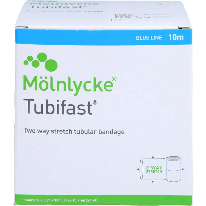 Bild von Tubifast 2-Way Stretch 7,5 cm X 10 M Blau 1 Stück - Zur Wundversorgung