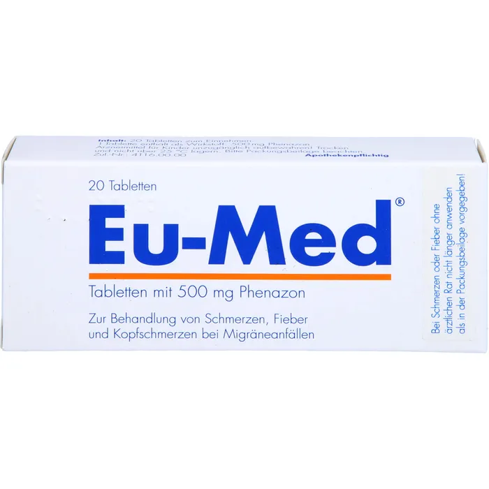 Bild von Eu Med 20 Tabletten - Bei leichten bis mäßig starken Schmerzen Fieber