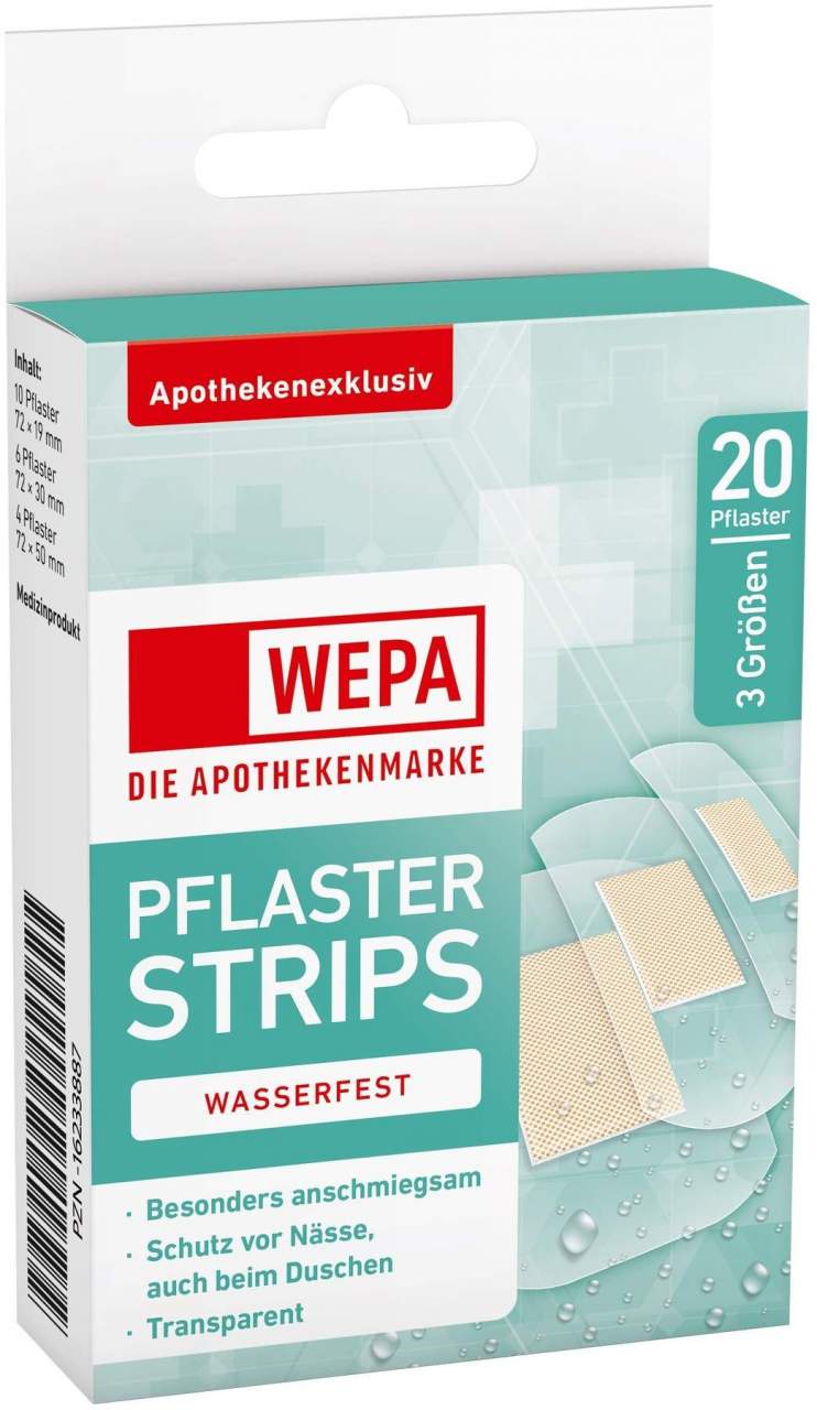 Bild von Wepa Pflasterstrips Wasserfest 3 Größen - Bei Wunden