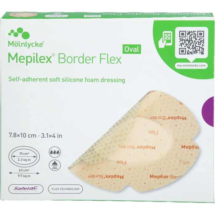 Bild von MEPILEX Border Flex Schaumverb.haft.7,8x10 cm oval 5 St.