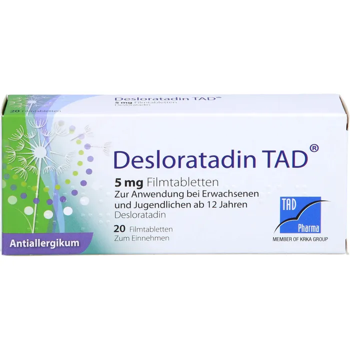 Bild von Desloratadin Tad 5 mg 20 Filmtabletten - Bei Allergien