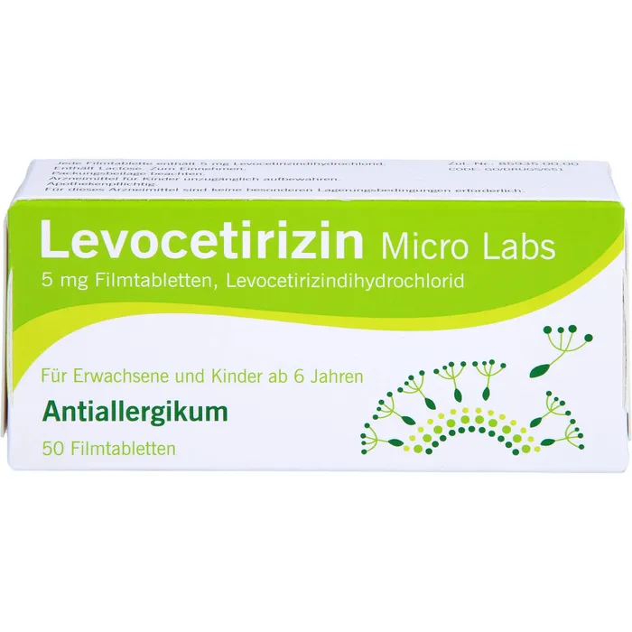 Bild von Levocetirizin Micro Labs 5 mg 50 Filmtabletten - Bei Allergien