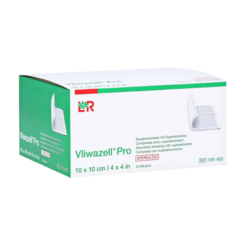 Bild von Vliwazell Pro Superabsorbierende Kompressen 10x10 cm - 10 Stück