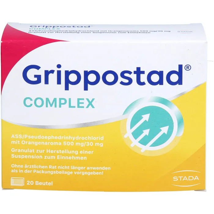 Bild von Grippostad Complex – Schnell wirkendes Trinkgranulat bei Schnupfen, erkältungsbedingten Schmerzen & Fieber – mit Acetylsalicylsäure – 1 x 20 Beutel