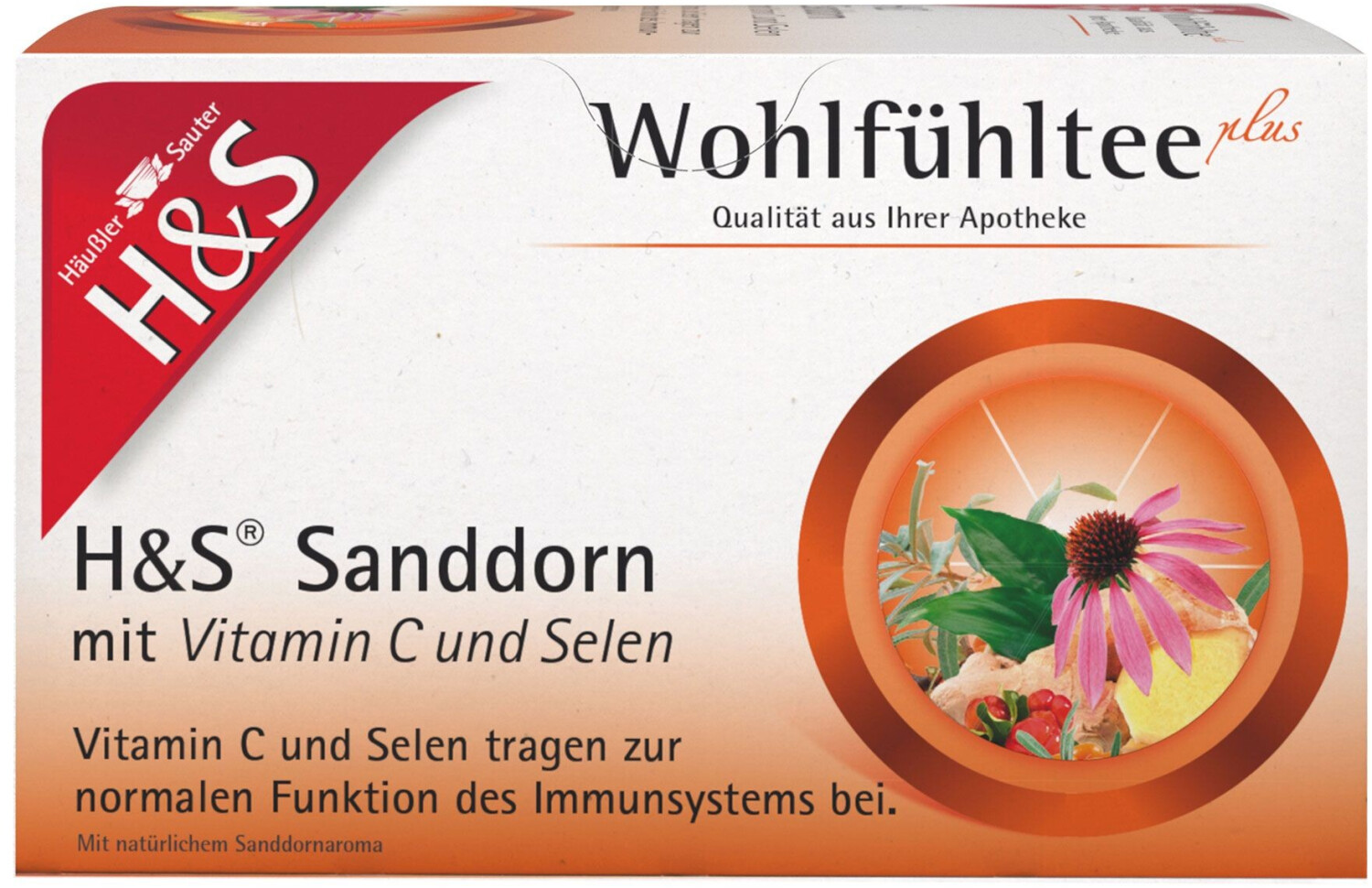 Bild von H&S Sanddorn Mit Vitamin C und Selen Filterbeutel 20 X 2,5 G - Zur Teezubereitung