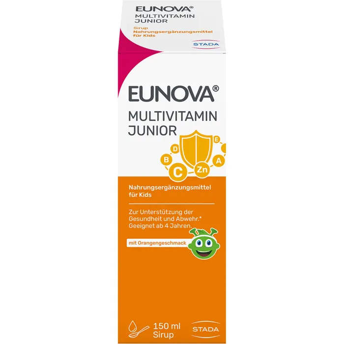 Bild von EUNOVA Junior - Multivitamin Sirup mit 12 Vitaminen und wichtigen Mineralstoffen - Nahrungsergänzungsmittel für Kinder ab 4 Jahren - 1 x 150 ml