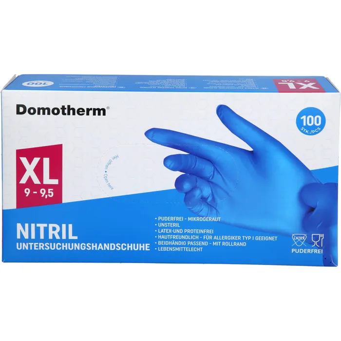 Bild von DOMOTHERM Unt.Handschuhe Nitril unste.pf XL blau 100 St.