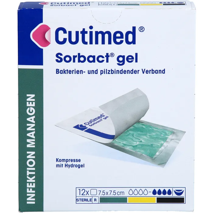 Bild von CUTIMED Sorbact Gel Kompressen 7,5x7,5 cm 12 St.