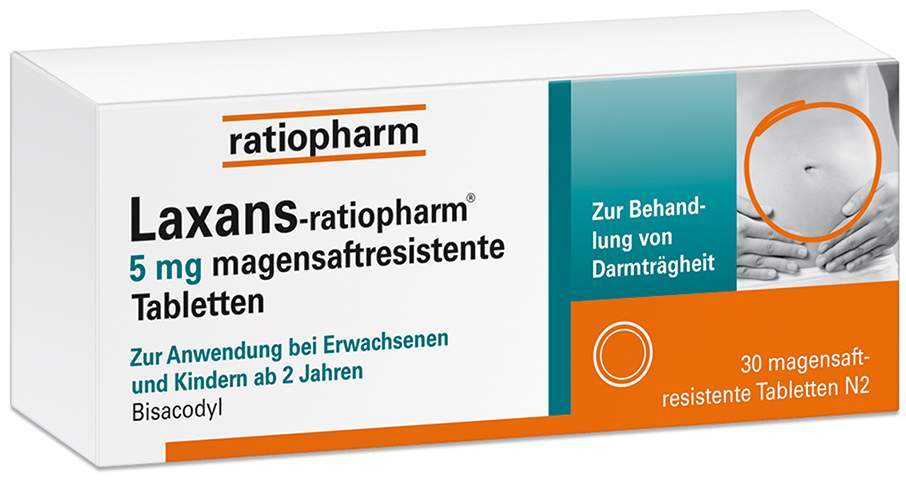 Bild von Laxans-ratiopharm 5 mg 30 magensaftresistente Tabletten - Bei Verstopfungen