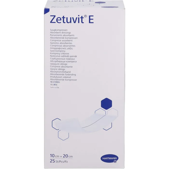 Bild von ZETUVIT E Saugkompressen steril 10x20 cm 25 St.