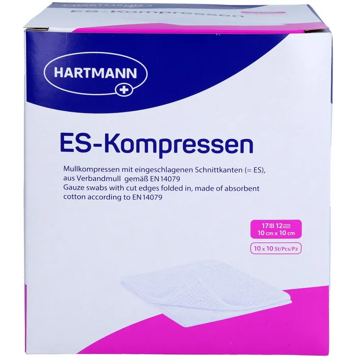Bild von ES-KOMPRESSEN steril 10x10 cm 12fach Großpackung 100 St.
