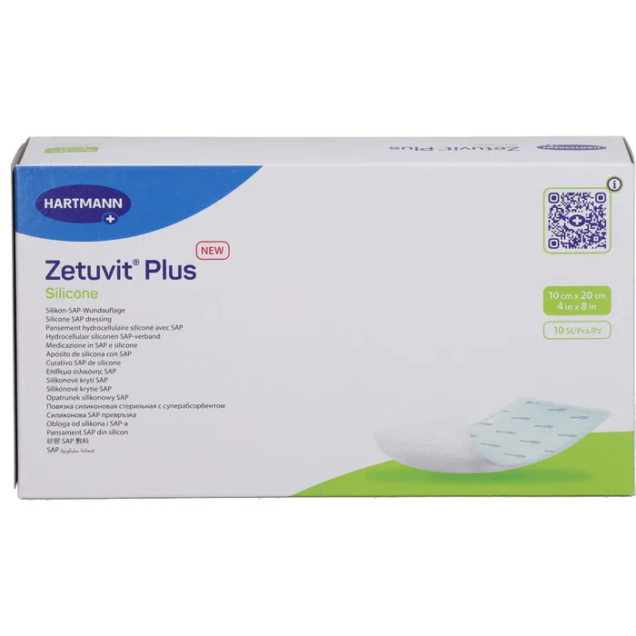 Bild von ZETUVIT Plus Silicone steril 10x20 cm 10 St.