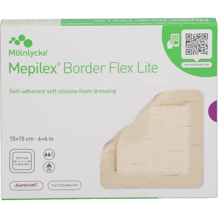 Bild von MEPILEX Border Flex Lite Schaumverband 15x15 cm 5 St.