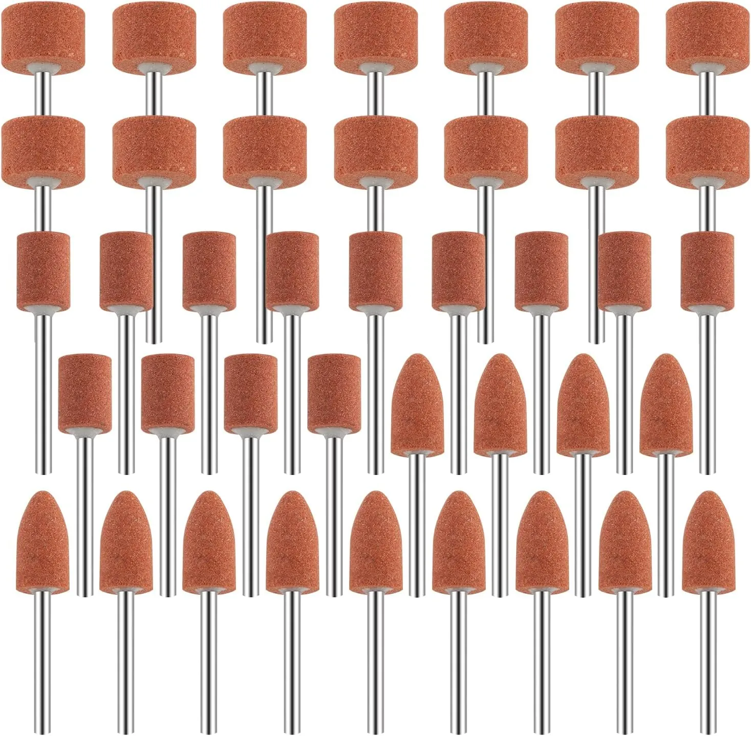 Bild von 42-teiliges Korund Schleifspitzen Set für Dremel mit 1/8 Zoll Schaft zum Schleifen, Polieren und Entgraten