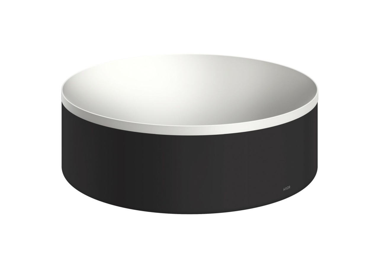 Bild von hansgrohe AXOR Suite	1 x AufsatzwaschtischProduktdetails:	Einbauart: Aufsatz	Material (Waschtisch): SolidSurface	Glanzgrad Keramik: matt, Farbe: weiß	glatte, porenfreie Oberfläche, stoß- und bruchfestes Material	Material (Rahmen): Metall	rundes Design, Durchmesser: 300mm	Beckeninnenhöhe: 80 mm	ohne Hahnloch, ohne Überlauf, ohne Ablaufgarnitur	Hinweis: nur mit nicht verschließbaren Ablaufventilen kombinierbarLieferumfang:	Aufsatzwaschtisch, Designrahmen