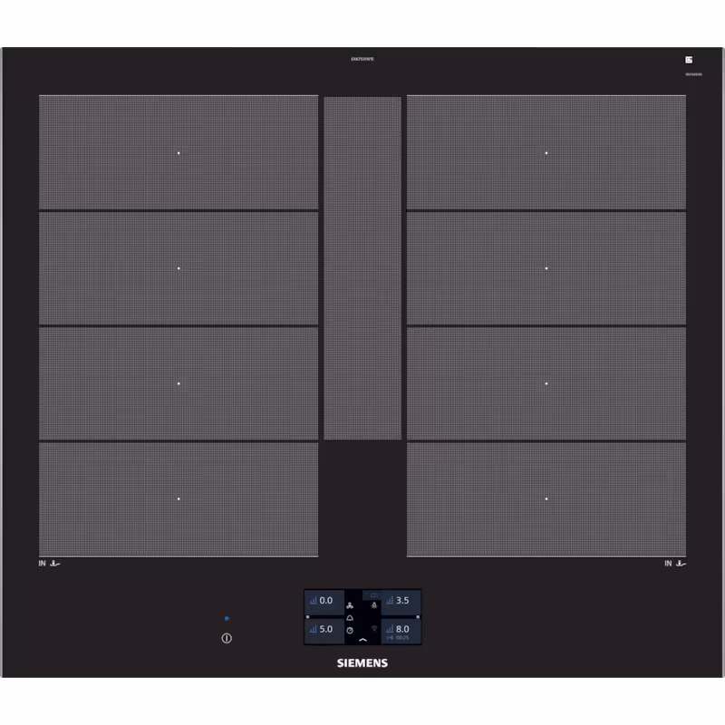Bild von Siemens EX675JYW1E iQ700 Kochfeld / Brat-Sensor Plus mit 5 Temperaturstufen / Smart Home kompatibel via Home Connect / VarioInduktion Plus / Schwarz