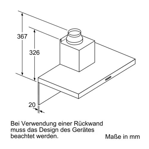 Bild von LC64BBC50 Wand-Esse edelstahl / D