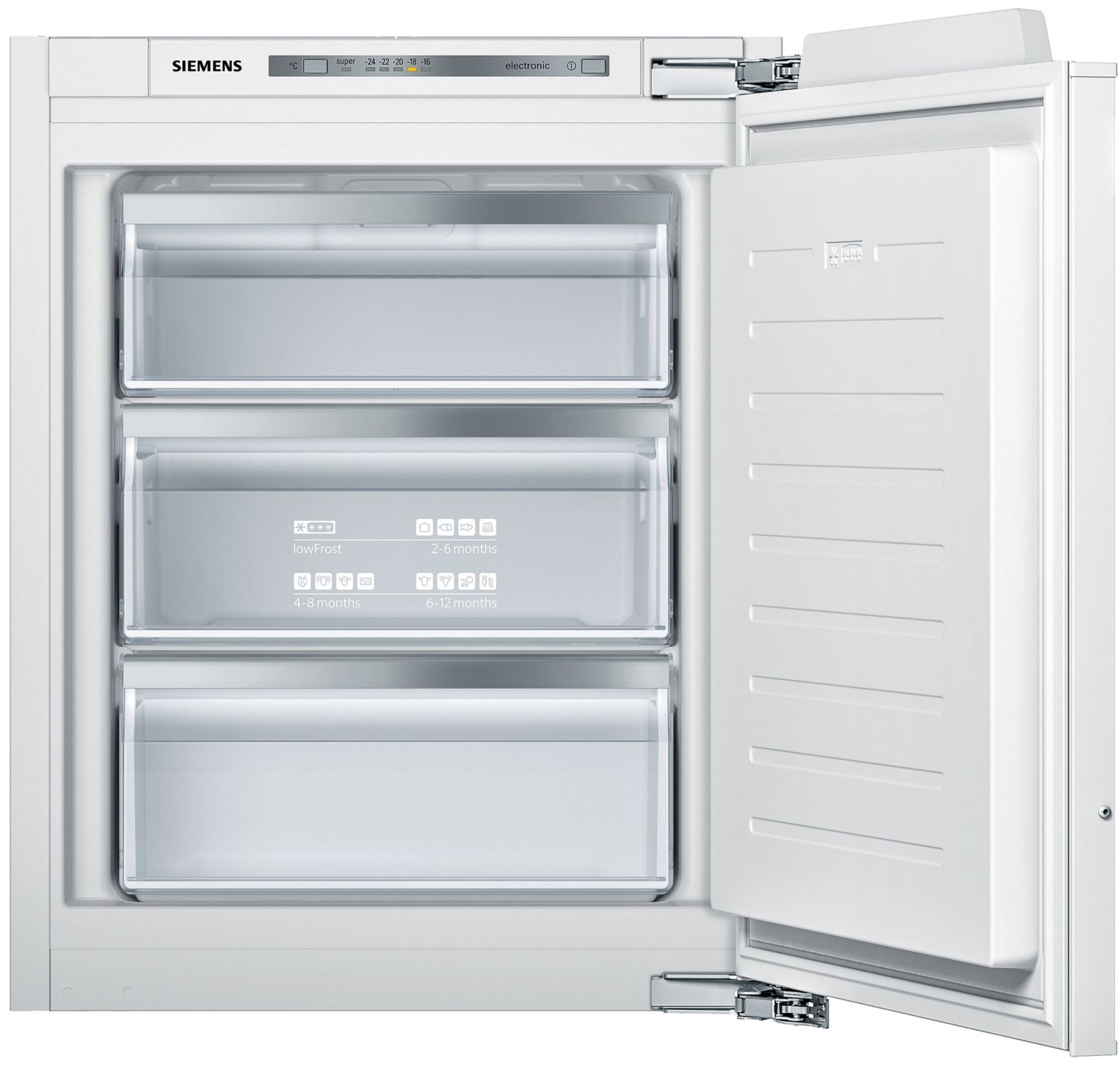 Bild von SIEMENS Einbaugefrierschrank GI11VADE0, 72 cm hoch, 56 cm breit, Gefrierschrank, Flachscharnier mit Softeinzug