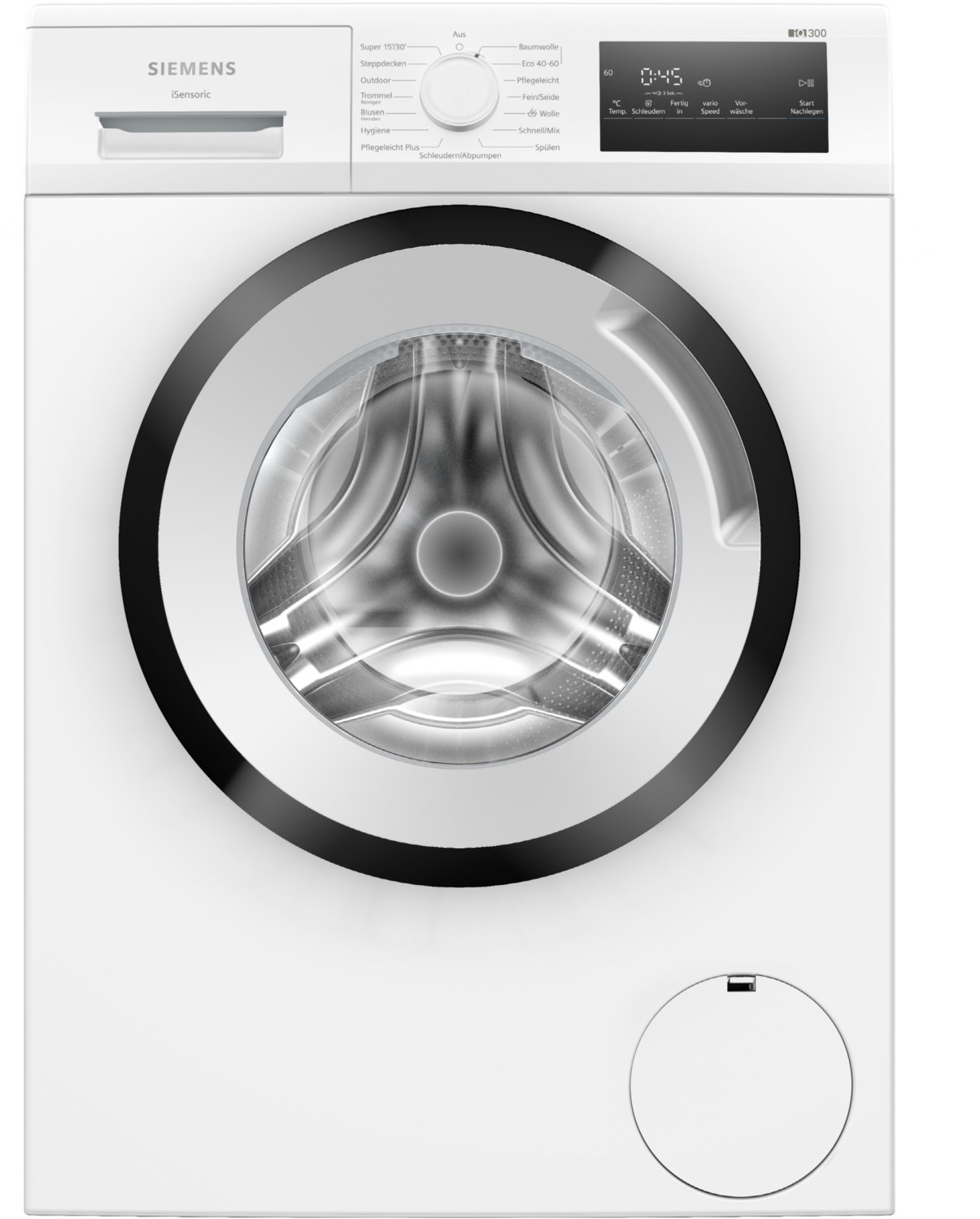 Bild von Siemens WM14N123 Waschmaschine iQ300, Frontlader mit 7kg Fassungsvermögen, 1400 UpM, speedPack L, Outdoor-Programm, simpleTouch LED-Display, iQdrive-Motor, Weiß, 60cm
