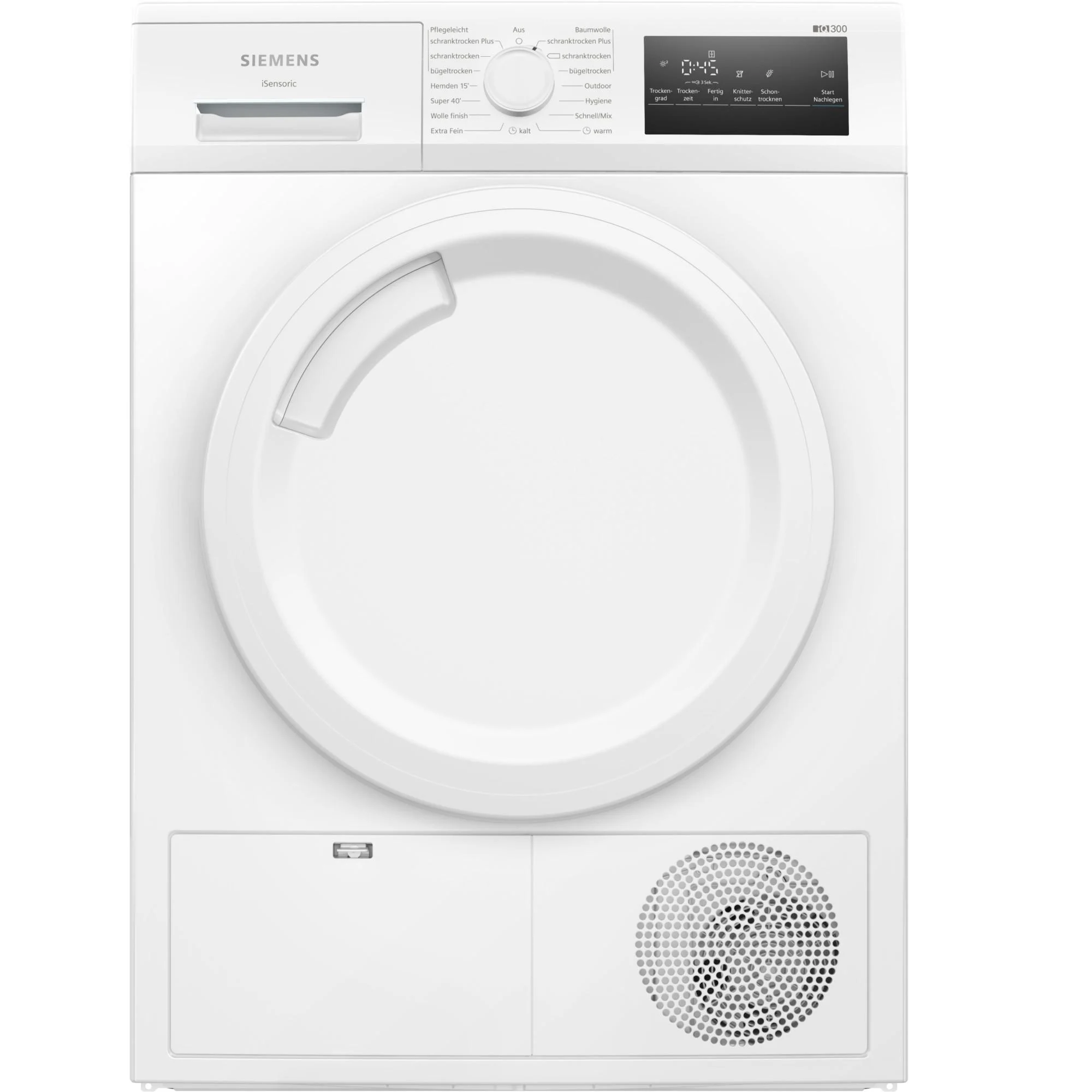 Bild von SIEMENS Kondenstrockner iQ300 WT43N203, 8 kg, TouchControl, softDry, AntiVibration Design, AutoDry