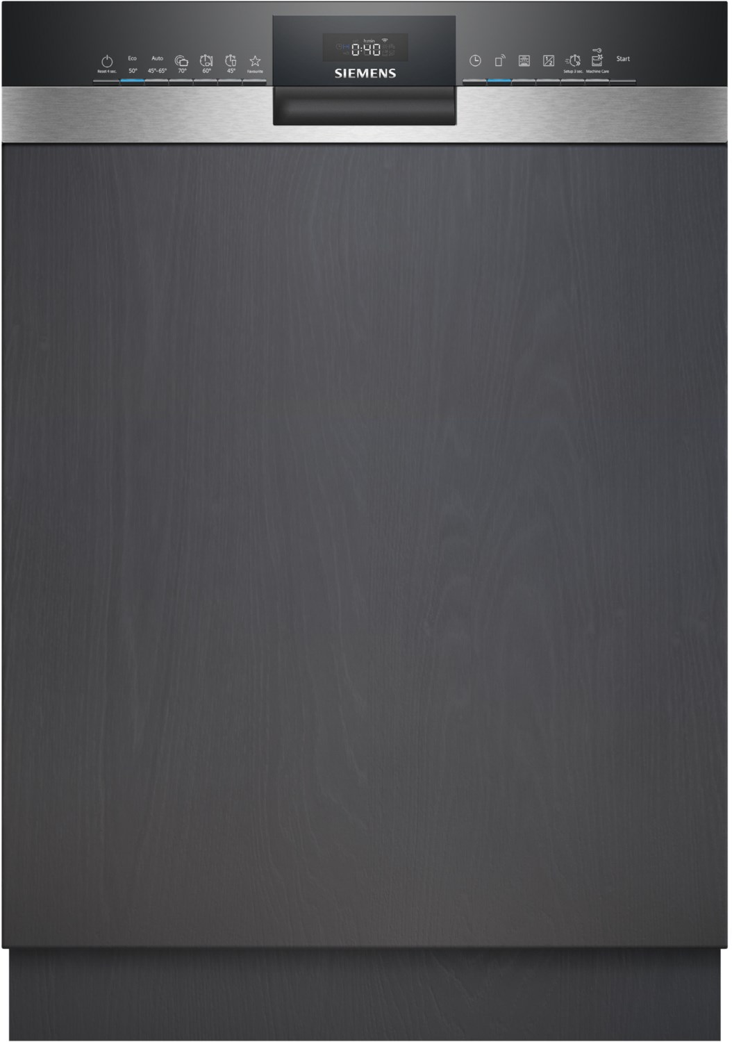 Bild von SIEMENS teilintegrierbarer Geschirrspüler iQ300 SN53ES27BE, 9 l, 13 Maßgedecke, Bis zu drei Mal schneller spülen und trocknen.