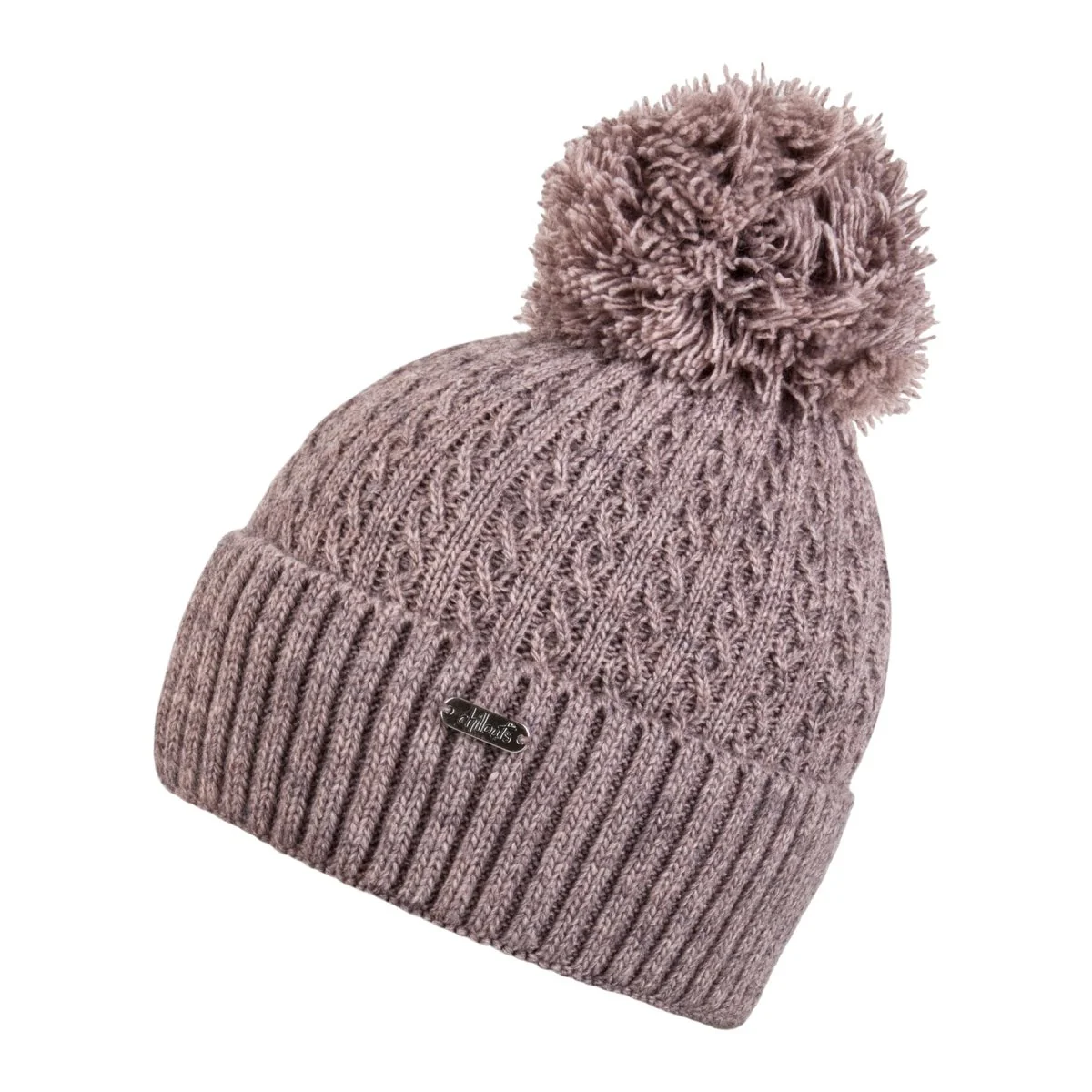 Bild von chillouts Bommelmütze "Estephania Hat", Feinstrick mit PomPom, Zopfmuster