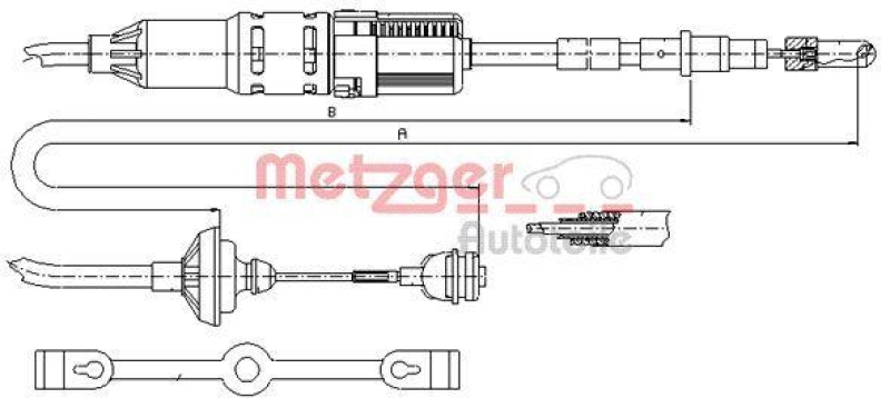 Bild von METZGER 10.342 Kupplungsseil Kupplungsseilzug, Seilzug, Kupplungsbetätigung mit automatischer Nachstellung COFLE