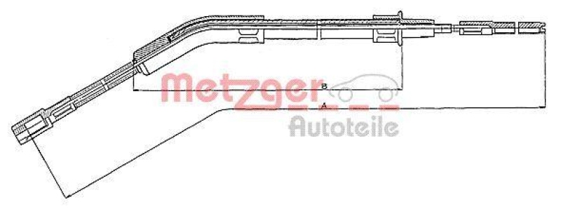 Bild von METZGER 10.715 Handbremsseil Bremsseil, Seilzug Feststellbremse hinten links, hinten rechts, links 1805/530 COFLE VOLKSWAGEN: Beetle