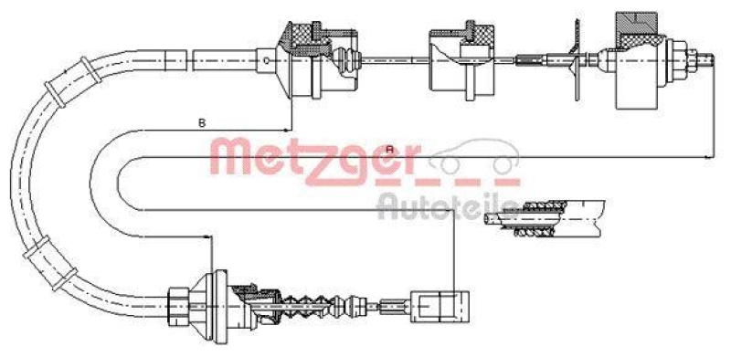 Bild von METZGER 1172.8 Kupplungsseil Kupplungsseilzug, Seilzug, Kupplungsbetätigung mit manueller Nachstellung COFLE