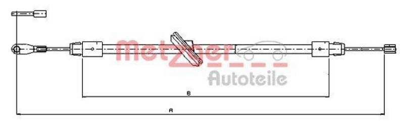 Bild von METZGER 10.9511 Handbremsseil Bremsseil, Seilzug Feststellbremse vorne 1780/1600 Scheibenbremse COFLE für Linkslenker MERCEDES-BENZ: ML-Class